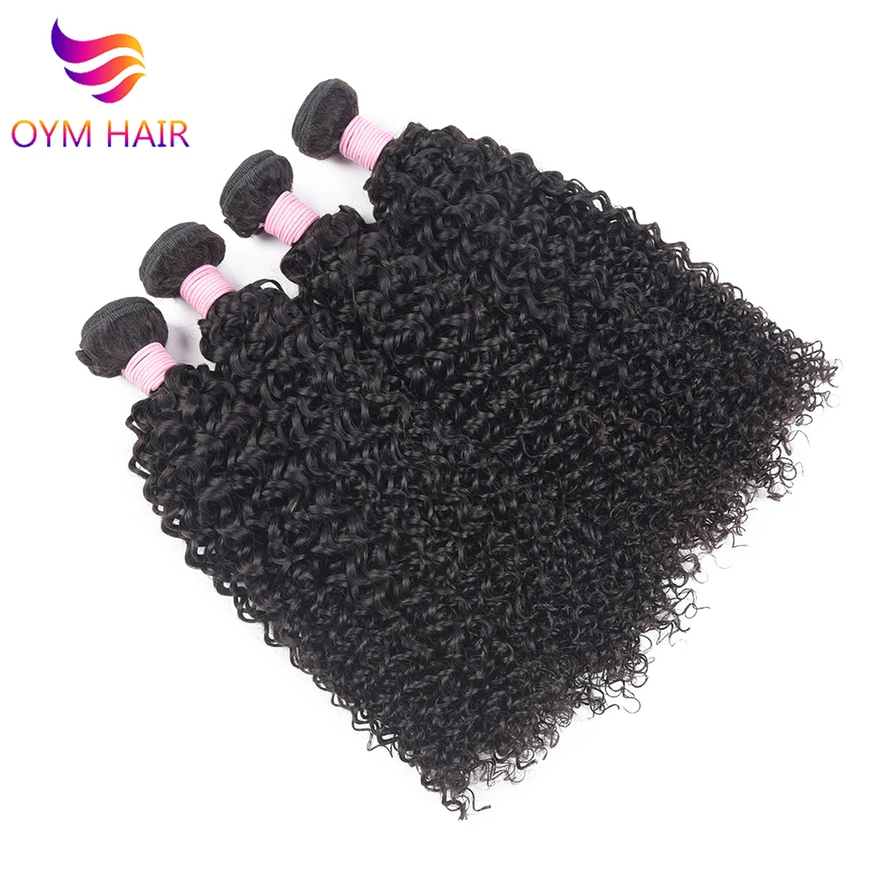OYM волосы перуанские кудрявые вьющиеся плетение 3 4 пряди с закрытием