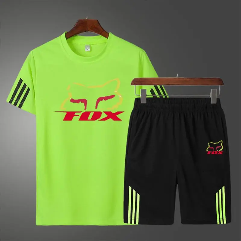 

Men Short Sleeve Shorts Suit Mesh Round Neck Sportswear Running Fitness Workout T-shirt Summer New