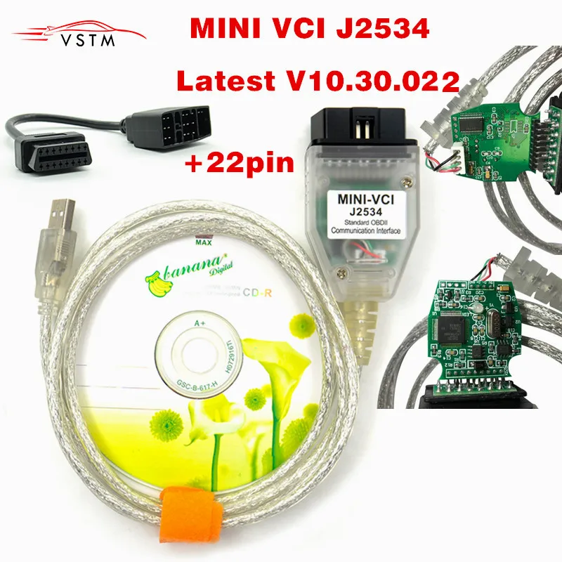 Новейший V10.30.022 мини VCI интерфейс для TOYOTA TIS Techstream J2534 OBD2 OBDII Диагностический кабель
