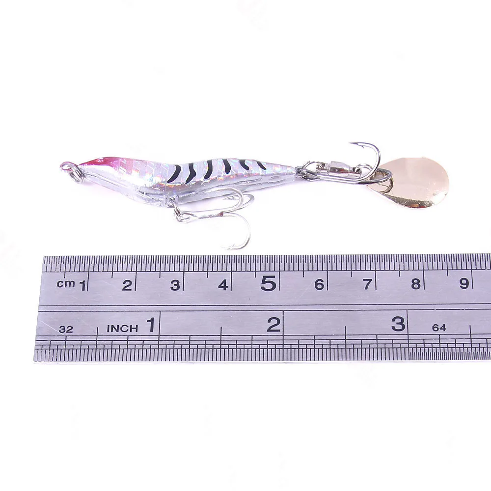 9g 15g 22g 30g Bionic Metal VIB Sequins Hard Bait Shrimp Artificial Crank Bait Wobbler Rotating Sinking Jig Squid Fishing Lure