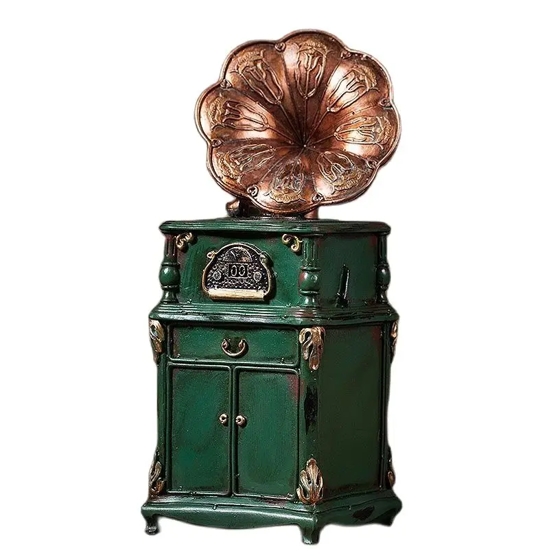 Ретро копилка классический фонограф украшения полимерные монеты взрослому