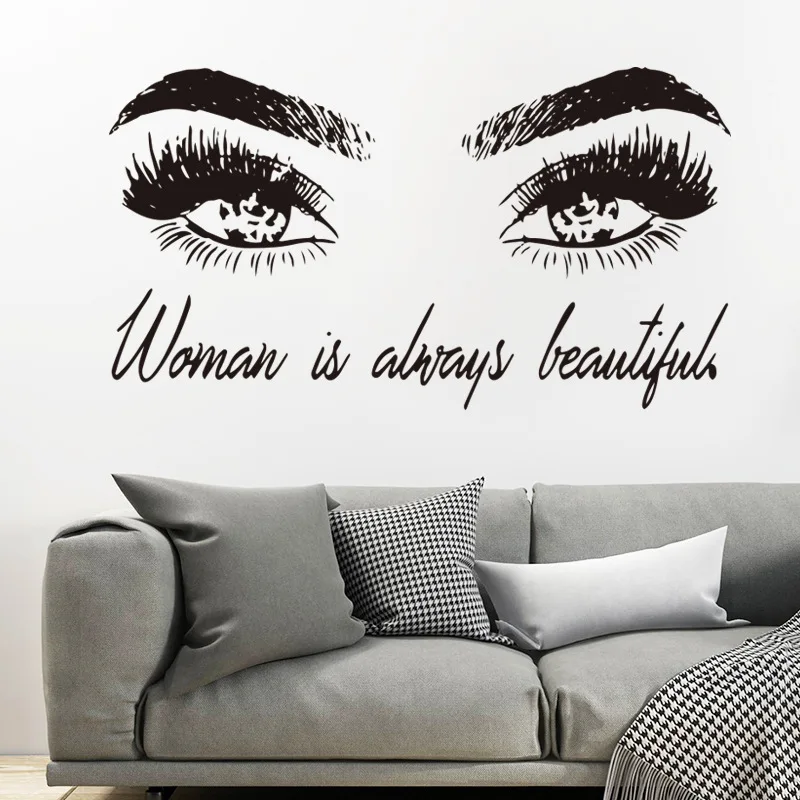 

Beauty Stickers Sexy Lash & Brows Eye Vinyl Wall Sticker For Beauty Salon Decor Wall Decal Girl Bedroom Vinyl Wallpaper Stickers