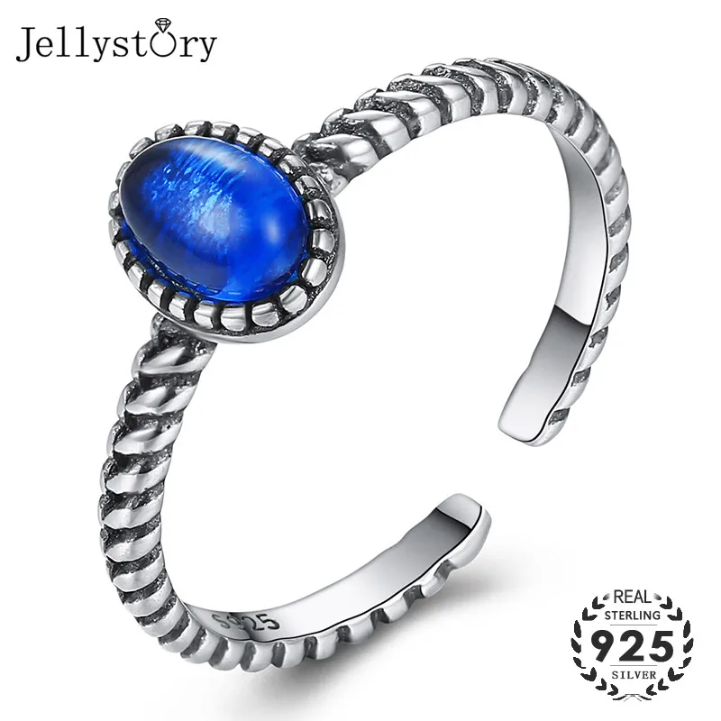 Винтажные серебряные ювелирные изделия Jellystory 925 Открытые Кольца для женщин с