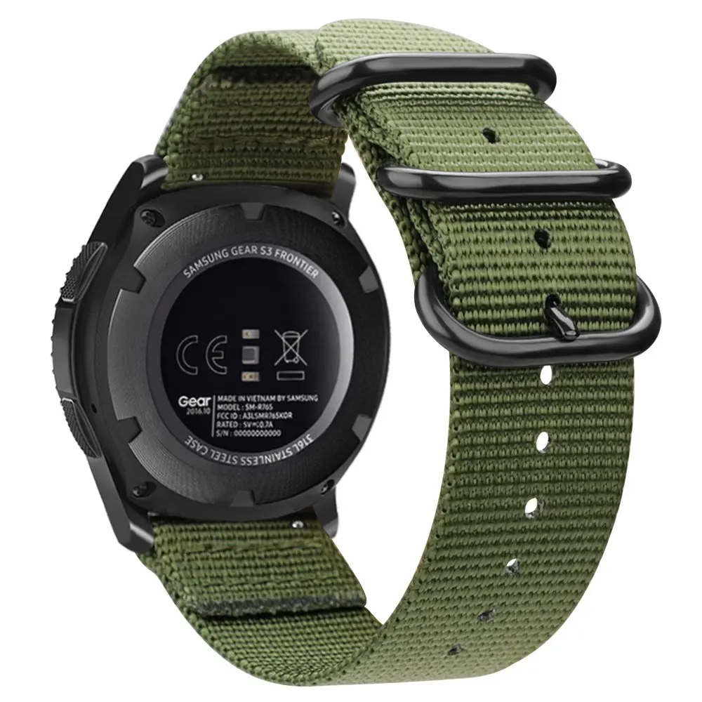 Ремешок Nato для Samsung Galaxy watch 46 мм 42 мм/Gear S3 Frontier band/Amazfit Bip браслет часов 20/22 Gear