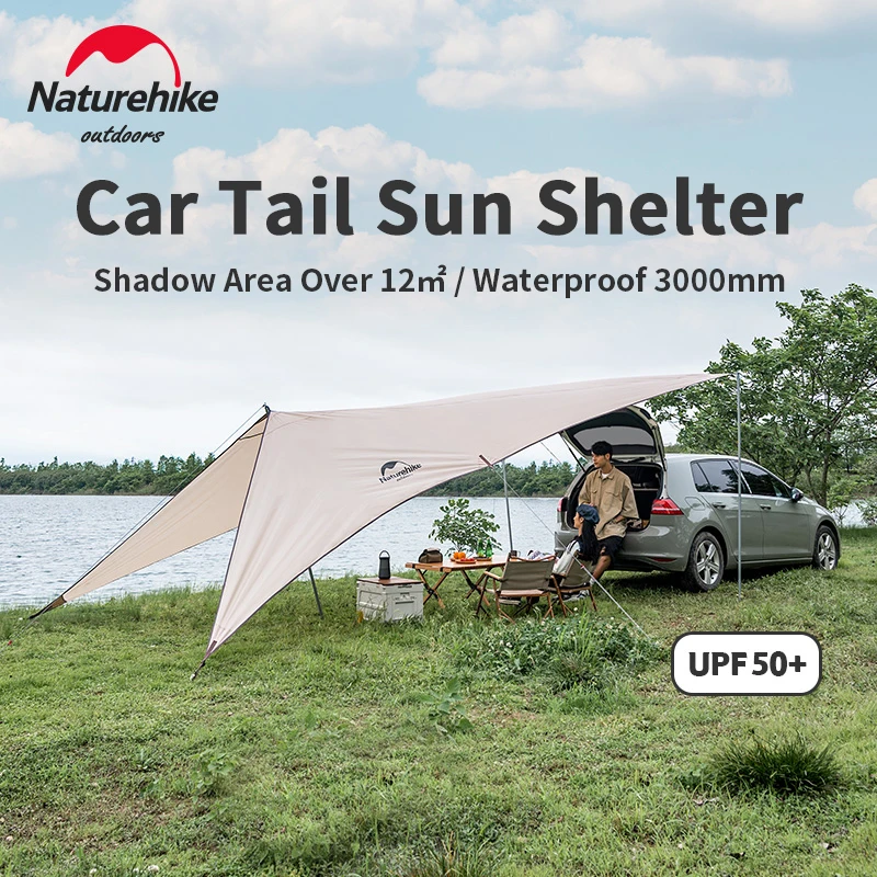 

Палатка Naturehike туристическая портативная, навес от солнца, для 4-6 человек, 12 м², защита от солнца, 15D Оксфорд