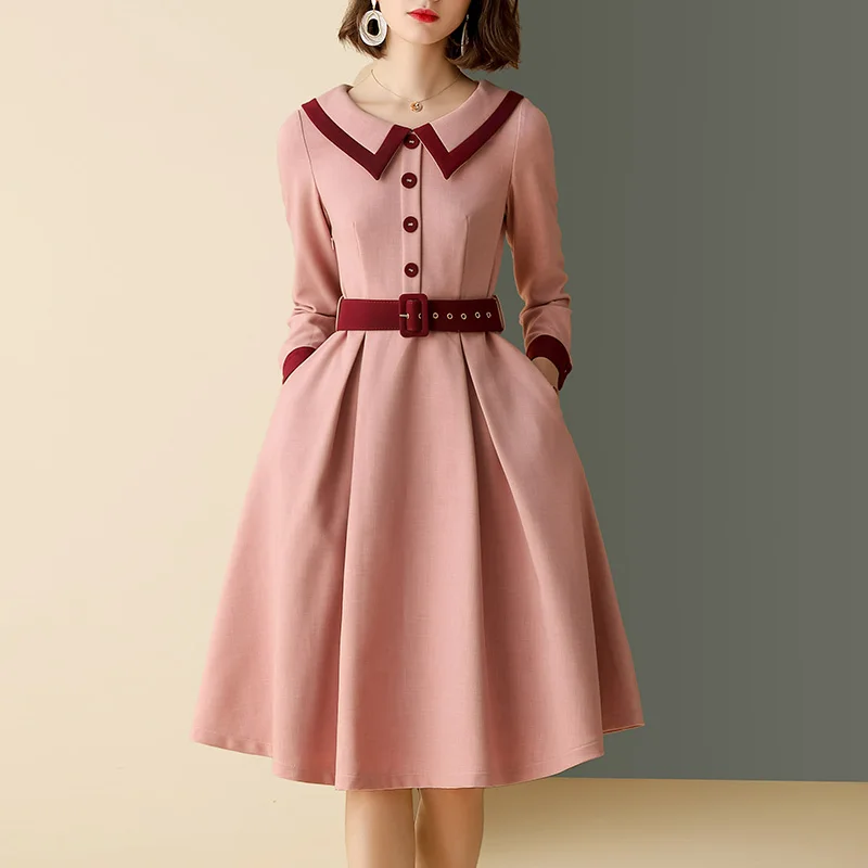 Женское Деловое платье с длинными рукавами элегантное облегающее винтажное