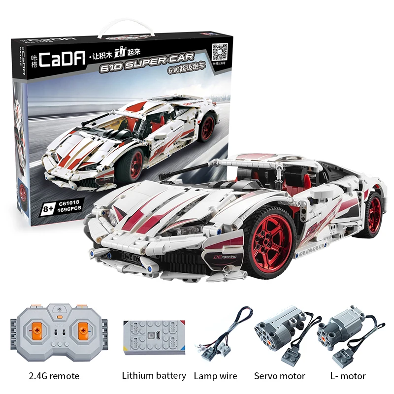 1696 шт. RC супер гоночный автомобиль кирпичи мс модель строительные блоки