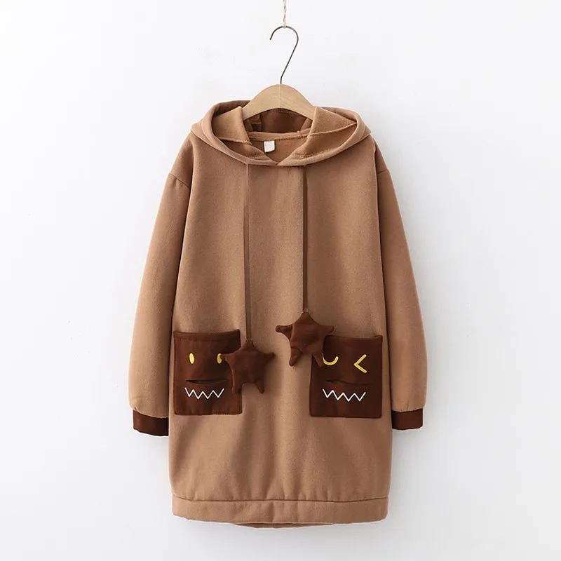 Японские милые уличные модные женские толстовки Harajuku Kawaii Fox Ear толстовка с