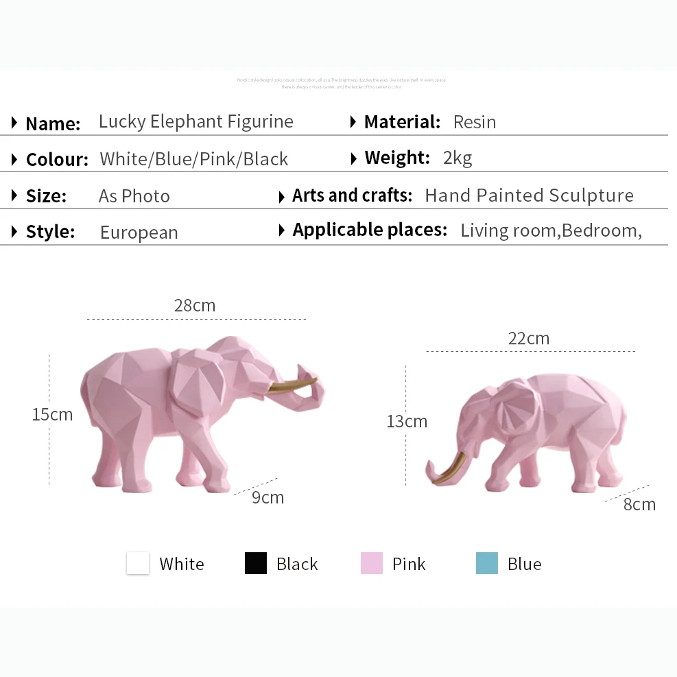 2 шт./компл. Статуэтка из смолы Lucky Elephant для дома и офиса украшение отеля