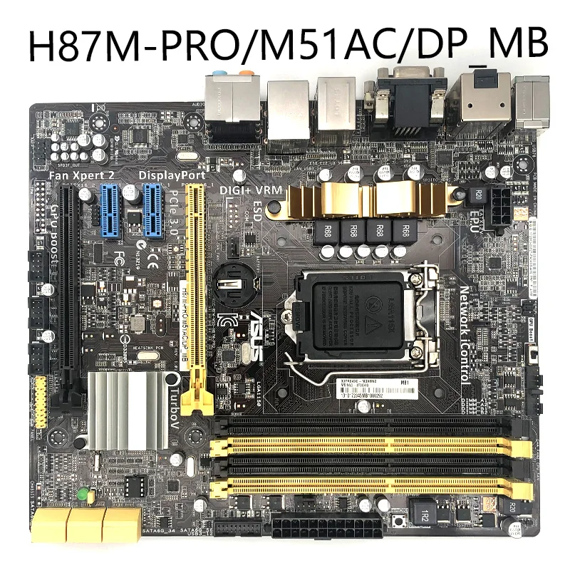 Оригинальная материнская плата ASUS/M51AC DDR3 LGA 1150 или I3 I5 I7 ЦП H87M PRO/M51AC/DP_MB 32 ГБ H87 б/у
