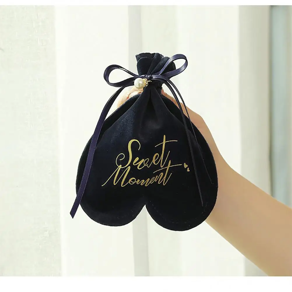 

Heart Shape Design Candy Storage Bag Pouch Wedding Party Supply with Drawstring