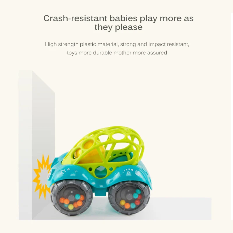 

Baby Carriage Teether Toy Funny Car Model Baby Rattle Toy Safe And Hygienic Baby Teether Toy 0-12 Months Baby Education Gift