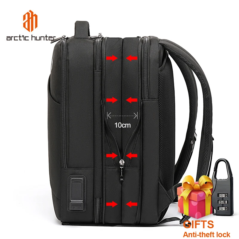 Мужской рюкзак ARCTIC HUNTER, подходит для 15,6 дюймов, для ноутбука, USB, для подзарядки, многослойный, вместительный, для путешествий, мужская сумка, рюкзаки double eleven
