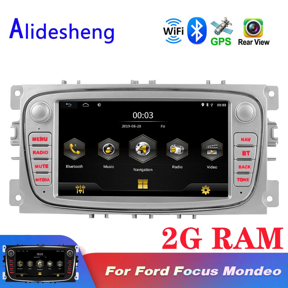 2 Din 7 ''Android для Ford Focus S Max Mondeo MK4 Galaxy C стерео автомагнитола GPS навигация