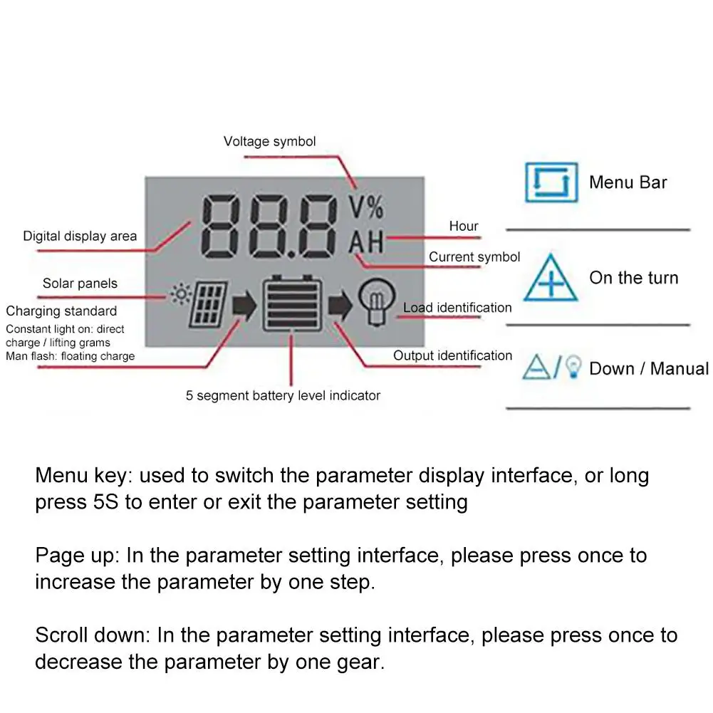 PWM контроллер заряда солнечной батареи с ЖК дисплеем автоматическая зарядная