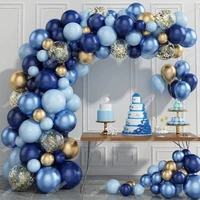 wedding decoration blue metallic balloons garland kit gold confetti balloon arch baby shower kids balloons birthday party decor