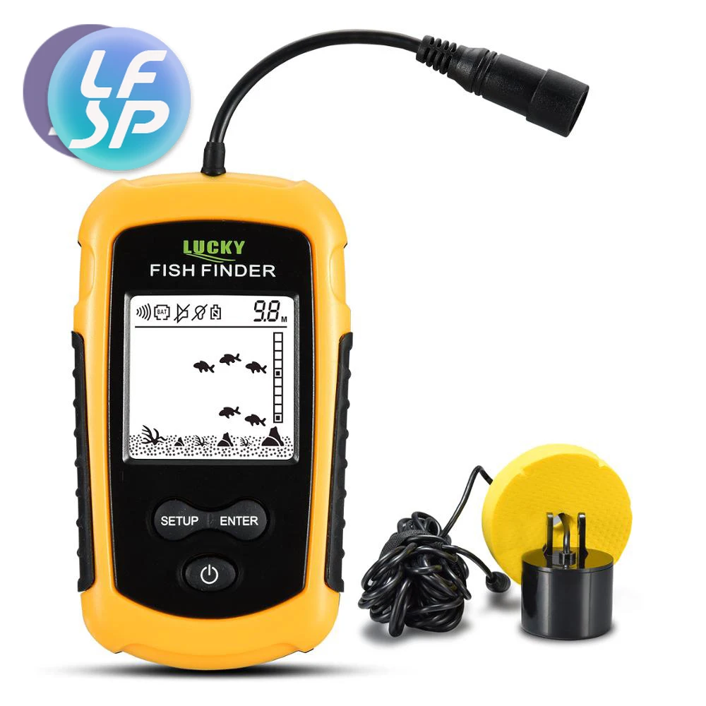 Enlarge Portable Fish Finder Ice Fishing Sonar Sounder Alarm Transducer Fishfinder 0.7-100m Fishing Echo Sounder Free ShippingHook