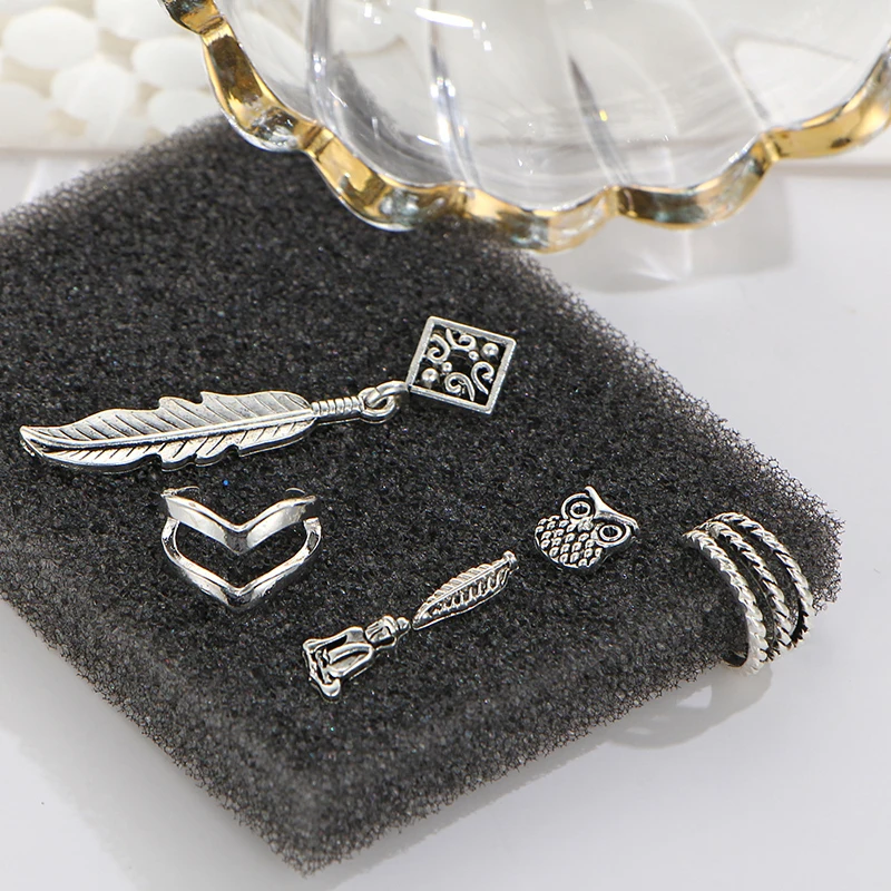 Серьги-гвоздики Женские винтажные в виде пера совы Листьев тибетский