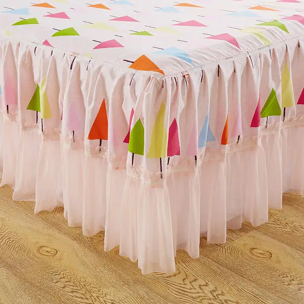 Кружевная юбка для кровати нескользящая простыня покрывало шлифовальная