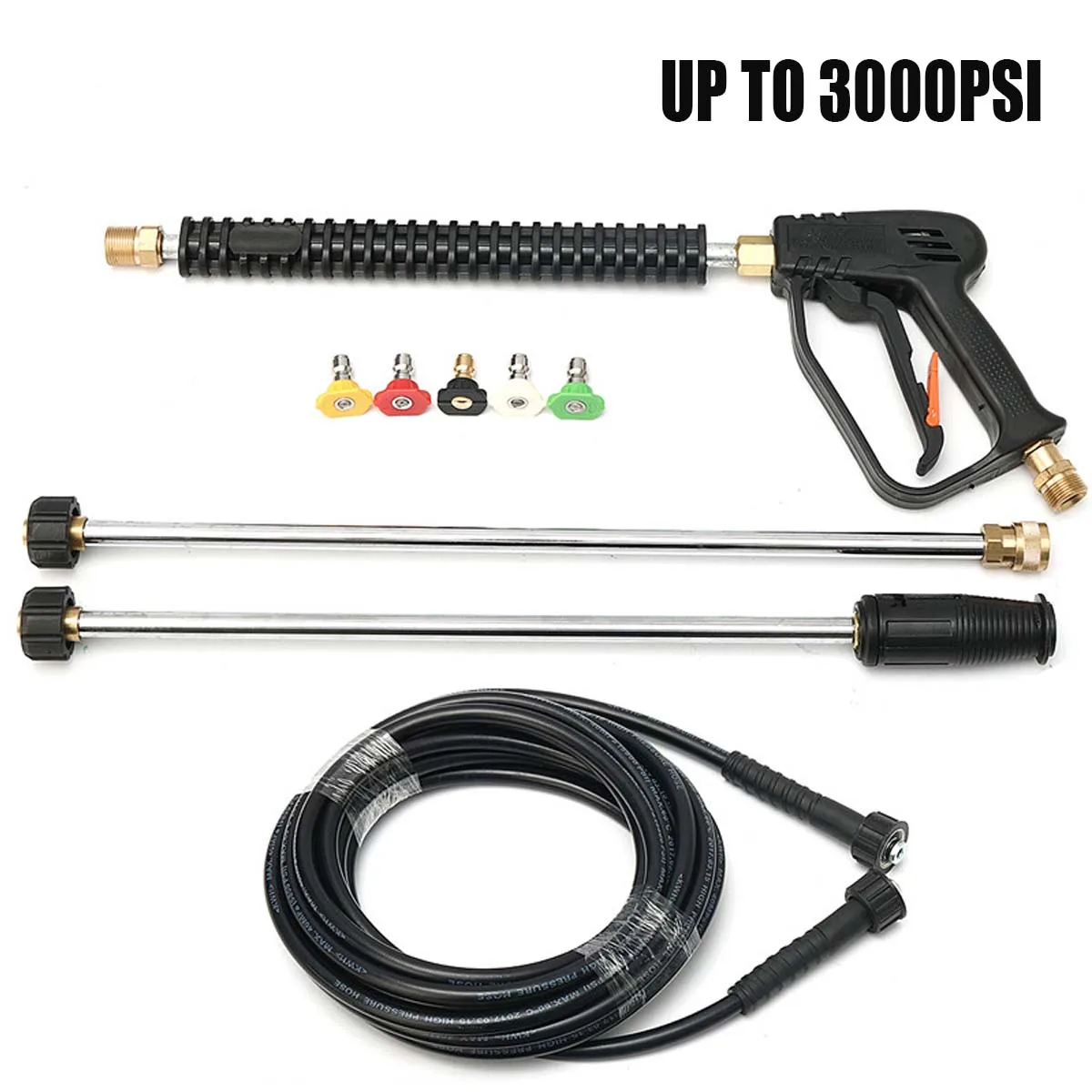 

3000 PSI High Pressure Power Car Washer Spray G un Water Washer 8m Hose with 5 Tips For Cleaner Watering Lawn Garden