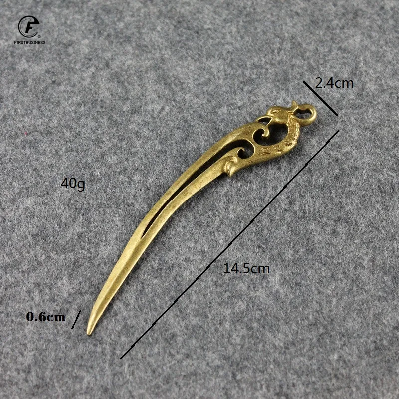 Медь птица Феникс Чай Ножи стол украшения Винтаж латунь миниатюры декоративные