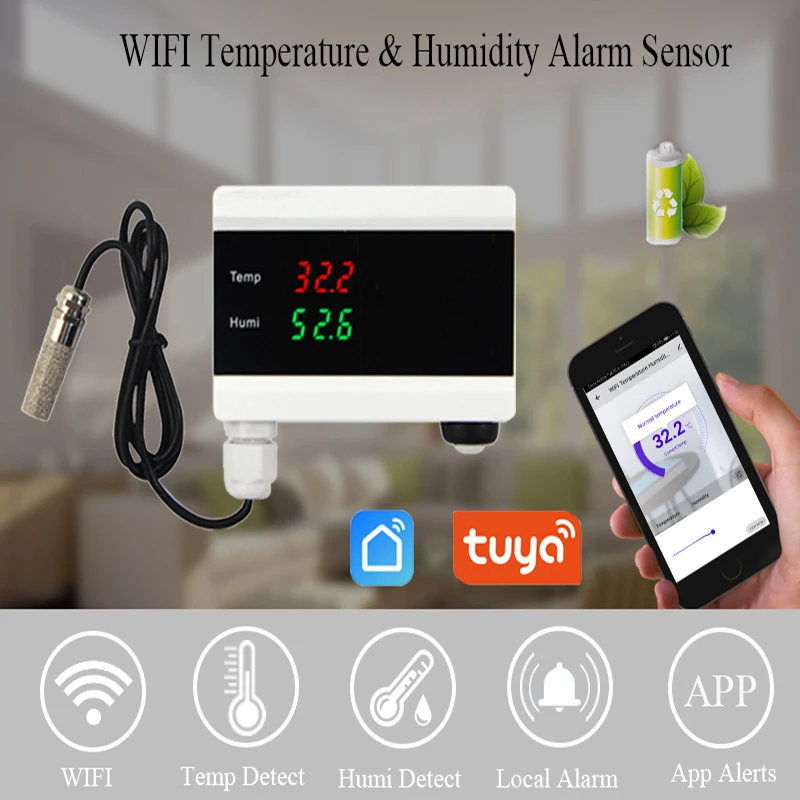 

Термометр, гигрометр, Wi-Fi, Tuya