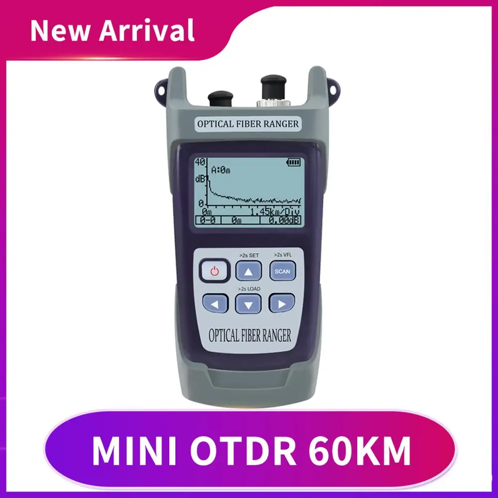 Бесплатная доставка Мини 60 км Оптическое волокно OTDR оптический рефлектометр