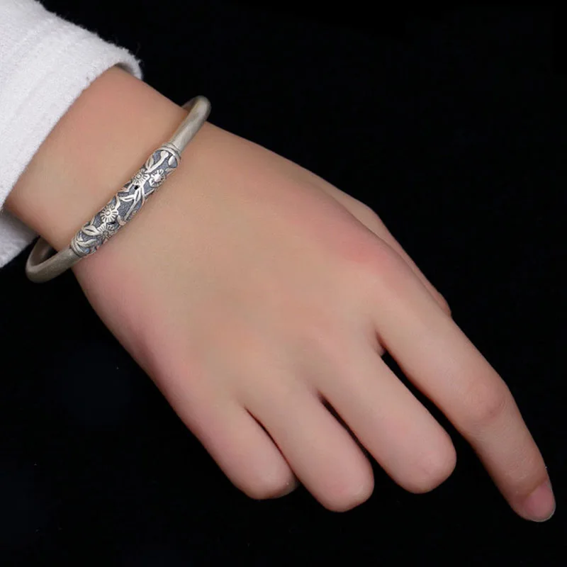 Женский браслет BALMORA из серебра 925 пробы с цветами в стиле ретро|bracelet bangle for women|bangles
