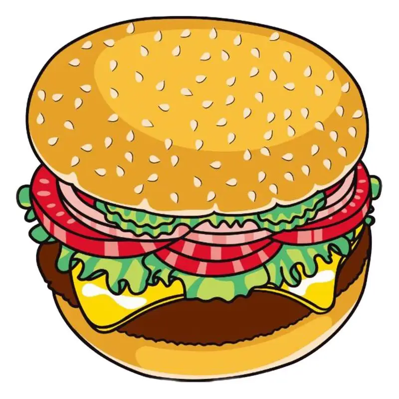 1 Fashion Polyeater Beach Towel Tapestry Hamburger Fruit Print Picnic Mat Beach Blanket for Outdoor Travel Camping Mat Home Decor - Color: 1