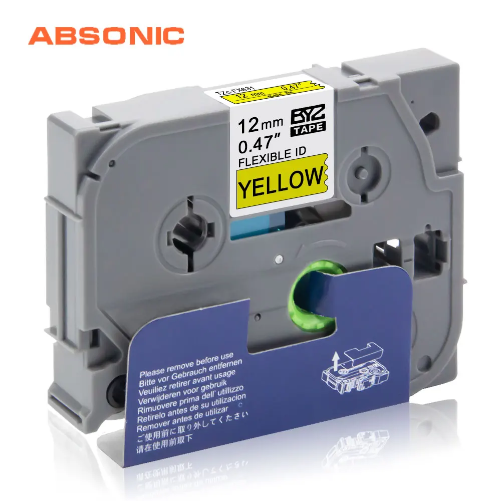 Absonic совместимая tz гибкая лента для этикеток TZ FX631 TZe 12 мм черная на белом кассета с