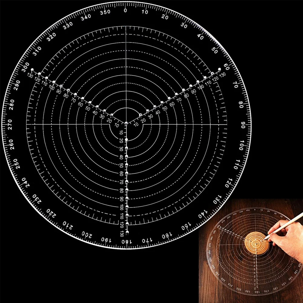 Round Center Clear Acrylic Finder Creative Lathe Work Compass Circle Gauge Processing Tools for Wood Turning Drawing Center Find