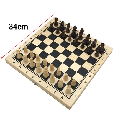 Length 34cm Деревянный складной шахматы магнитные настольная игра конкуренции твердой древесины шахматная доска 29/34/39 см Набор для игры в шахматы 4 queen для занятий спортом для детей Настольная игра - Цвет: Length 34cm