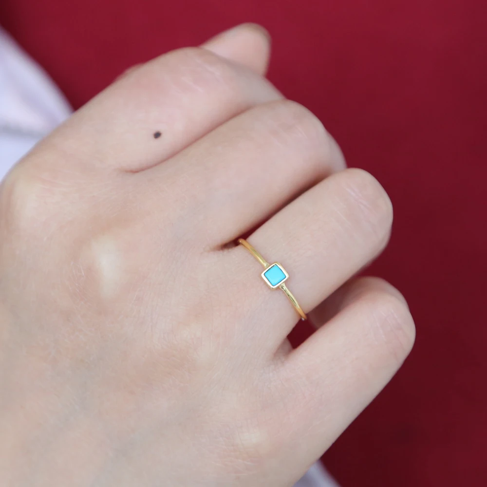 Золотое кольцо наивысшего качества из стерлингового серебра 925 пробы крошечные