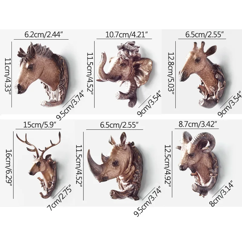 Декоративные крючки многофункциональные декоративные с головой животного за
