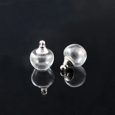 14X11MM Apple 5 шт Пустой полый стеклянный шар с металлической винтовой крышкой и резиновым уплотнением стеклянный флакон-кулон, ювелирные изделия, поиск - Окраска металла: 14X11MM Apple