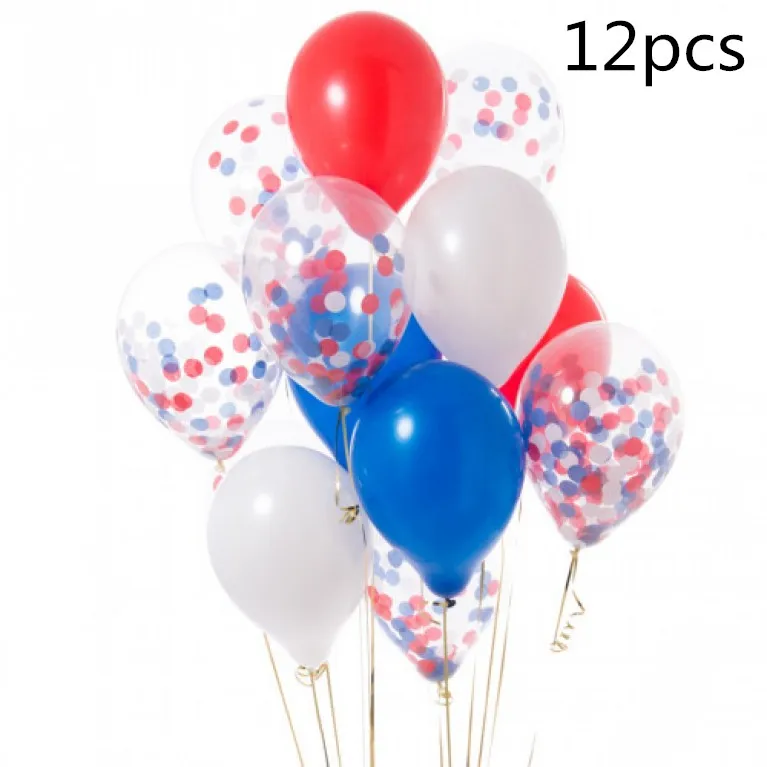 12pcs 12 шт./лот латексные шары Национальный день США Патриот американская звезда шары вечерние украшения на день рождения воздушные шары - Цвет: 12pcs