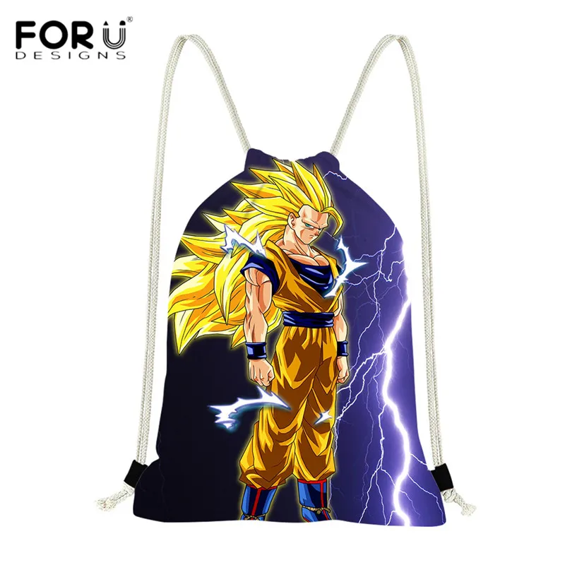 FORUDESIGNS/горячая аниме Dragon Ball Z Супер шнурок рюкзак для детей мальчиков Прохладный Saiyan солнце Гоку Вегета печати школьные сумки - Цвет: HMA312Z3