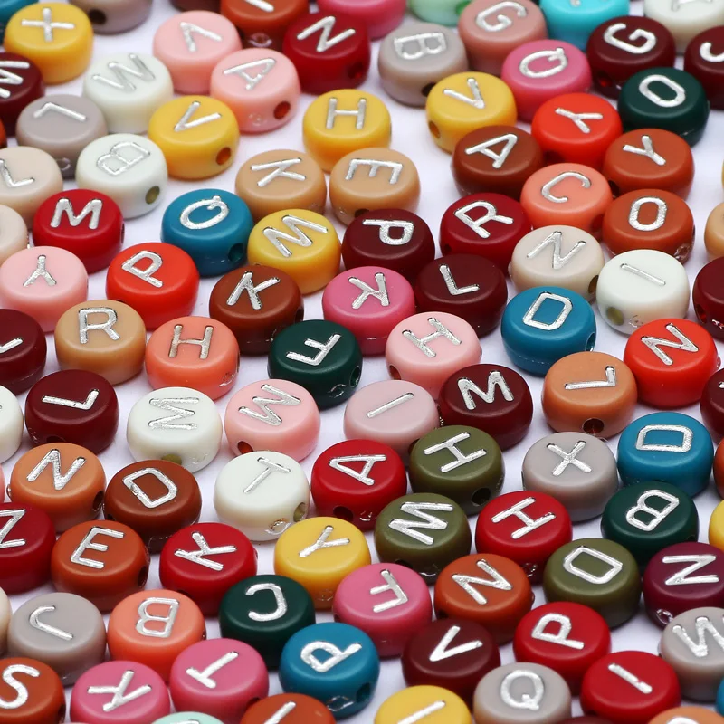 

Colorful Round Mixed Letter Acrylic Beads 4x7mm Loose Spacer Beads For Jewelry Making Diy Charm Necklace Bracelet Accessories