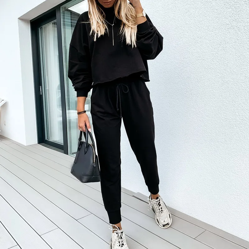Весенний женский спортивный костюм комплект из двух предметов свитшот с длинным
