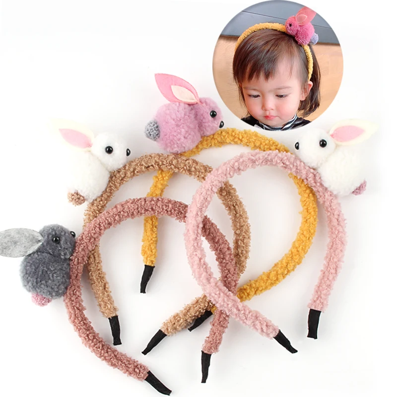 Модная Симпатичная плюшевая повязка для волос в виде кролика ободок с животными