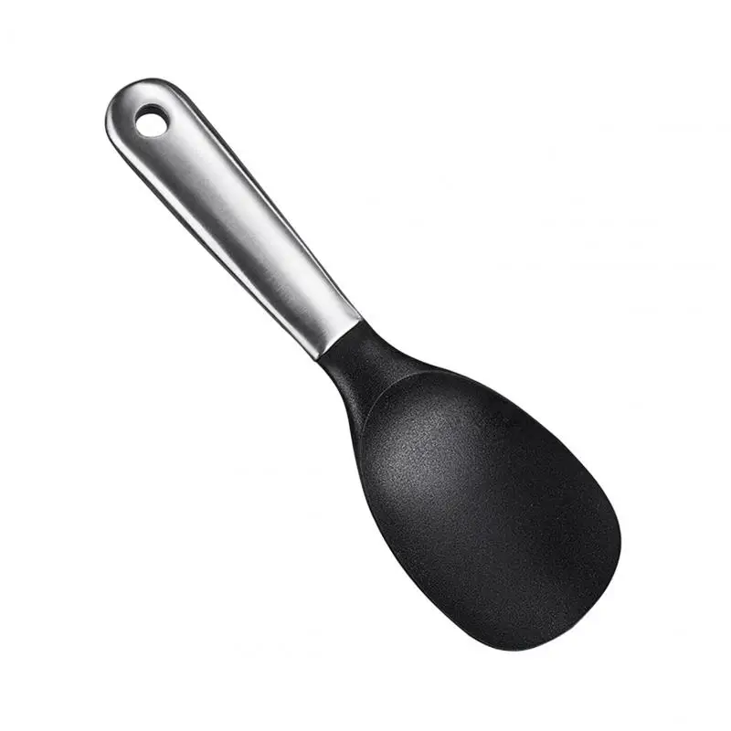 Ложка для риса из нержавеющей стали прочная нескользящая силиконовая ложка с