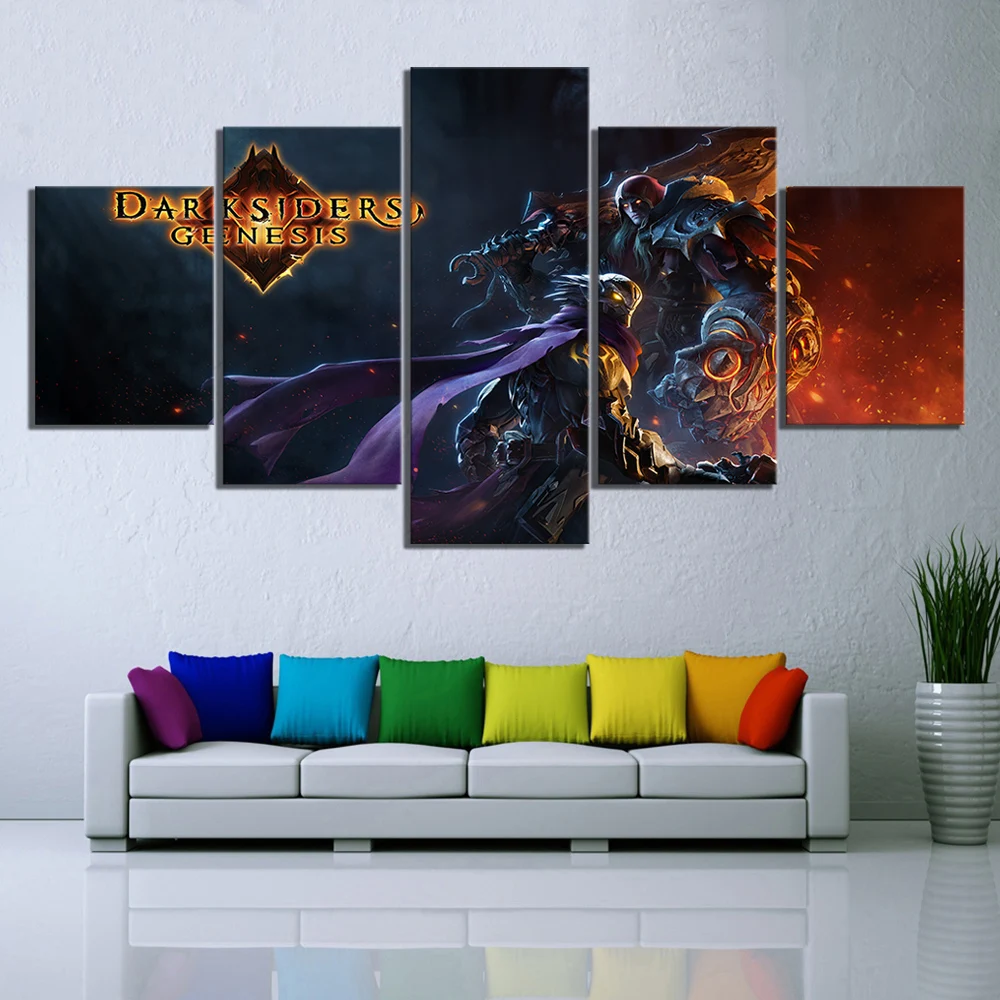 5 Piece HD Fantasy Art Paintings Darksiders Genesis War and Strife Game Poster Artwork Canvas for Home Decor Wall | Дом и сад