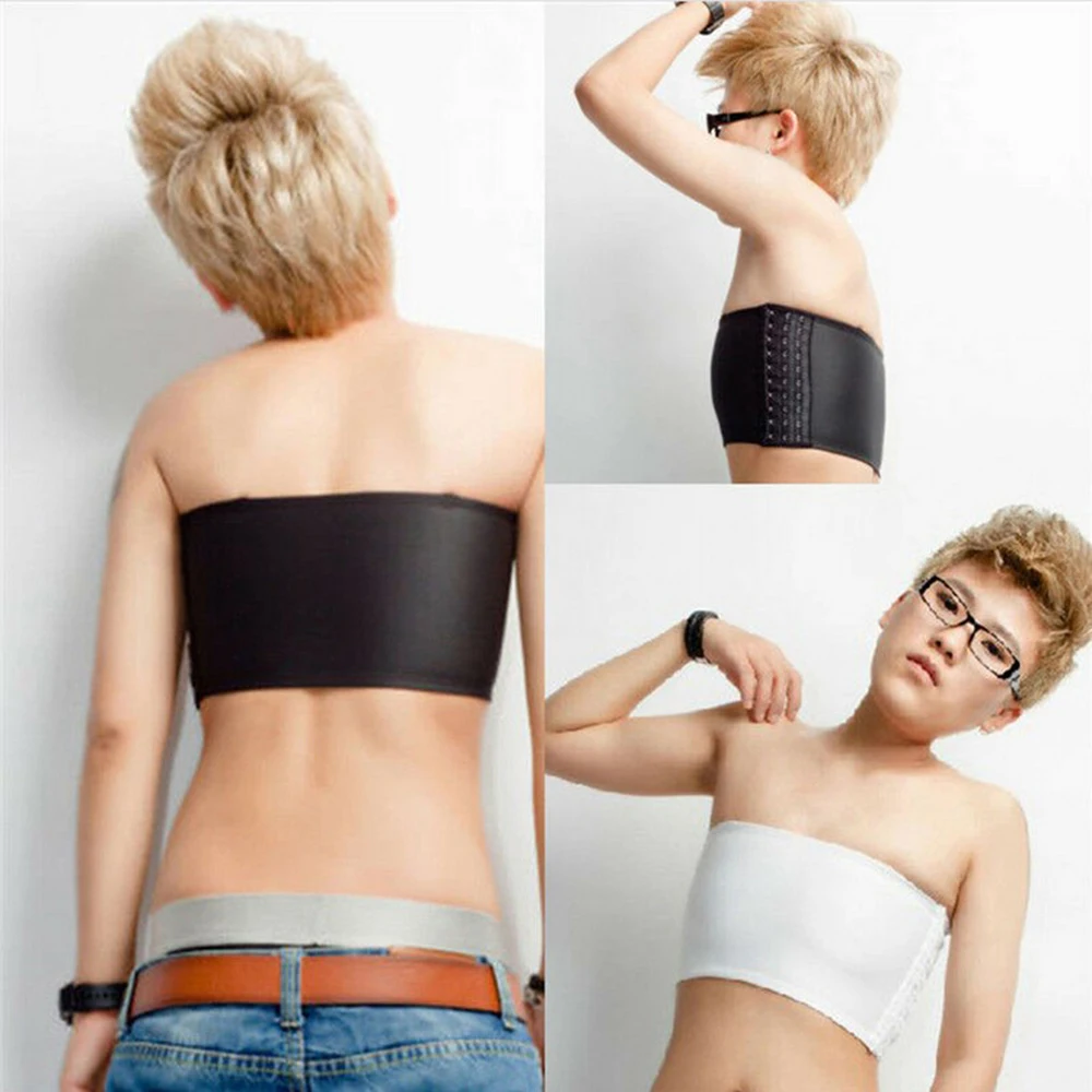 

Women Breathable Oversize Tube Tops Solid Strapless Chest Breast Binder transexual Lesbian Tomboy Cosplay Intimate Hauts de tube