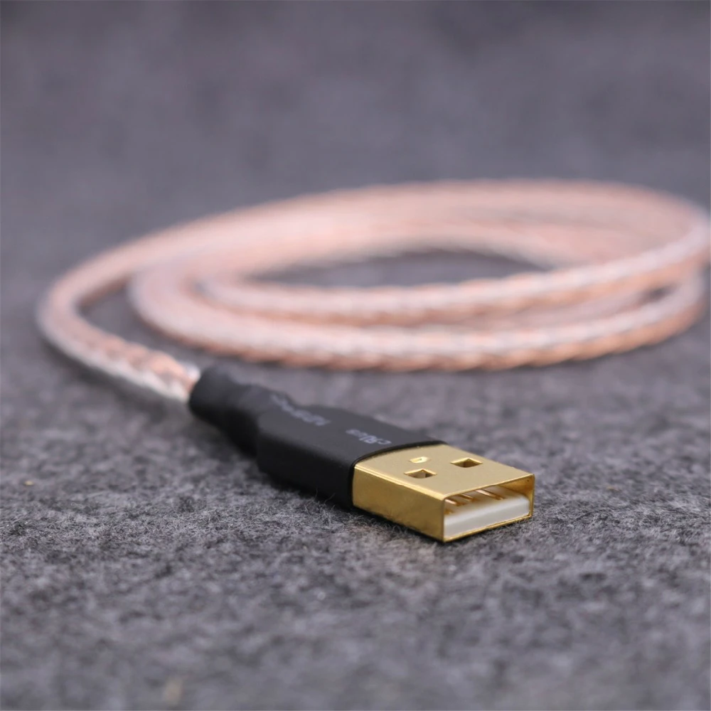 USB-кабели HIFI OCC 7n медный серебристый OFC проводник DAC к USB аудио цифровой кабель |