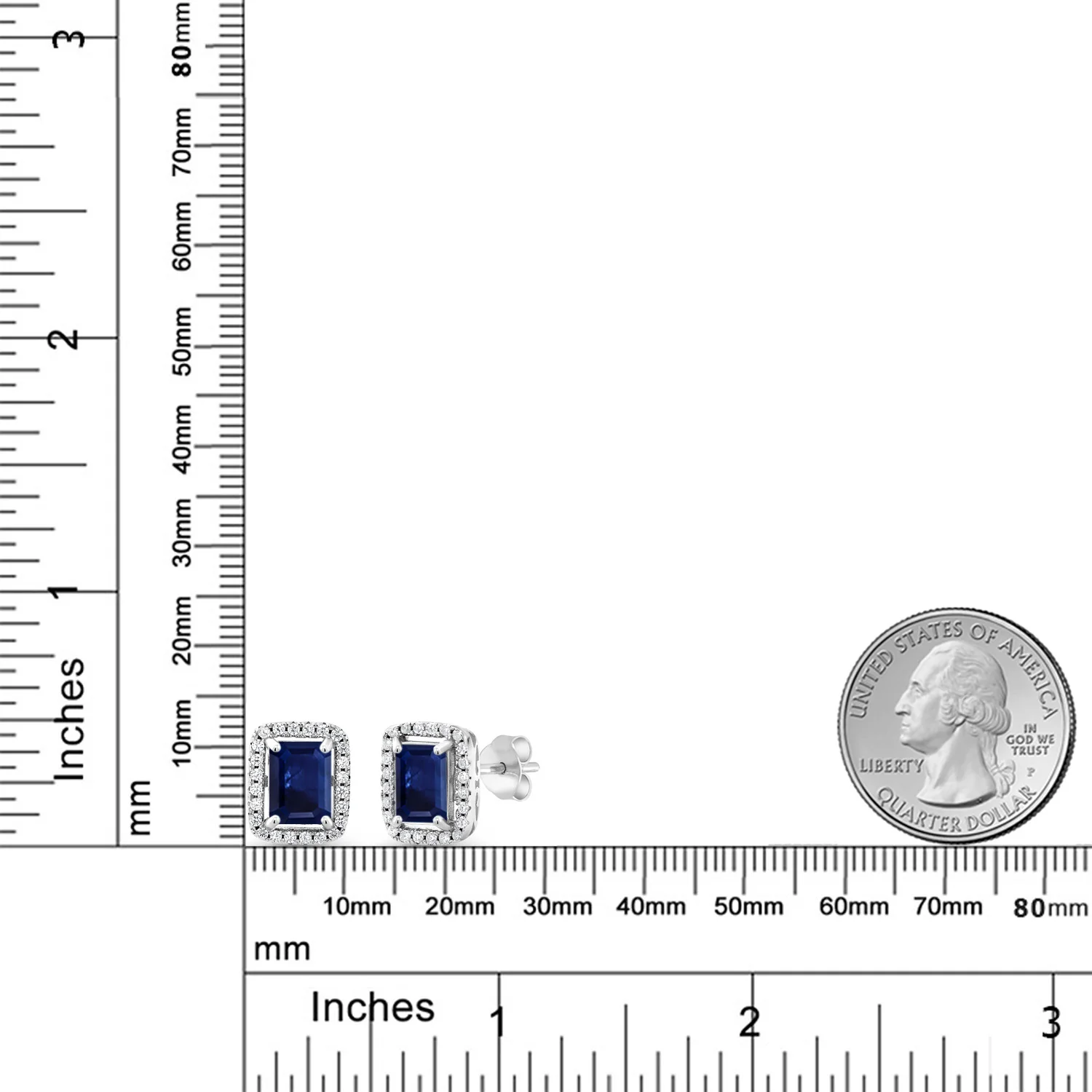 GemStoneKing 2.9Ct серебро 925 пробы голубой сапфир 8*6 мм женские серьги для женщин изумруд