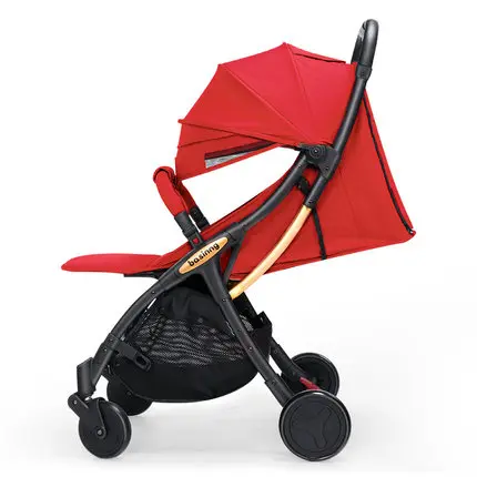 red Портативная складная детская коляска, kinderwgen, откидывающийся в комплекте для новорожденных, Автоматическое Складывание, светильник для посадки на самолете - Цвет: red