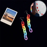 woman long chain colorful personality candy jewelry geometric cool earring