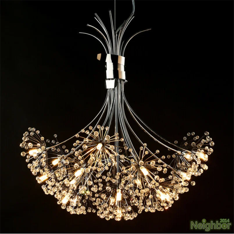 

Modern Dandelion LED Crystal Pendant Lamp Ceiling Lights Suspension Lighting For Bedroom Restaurant Living Room Cafe Decoration