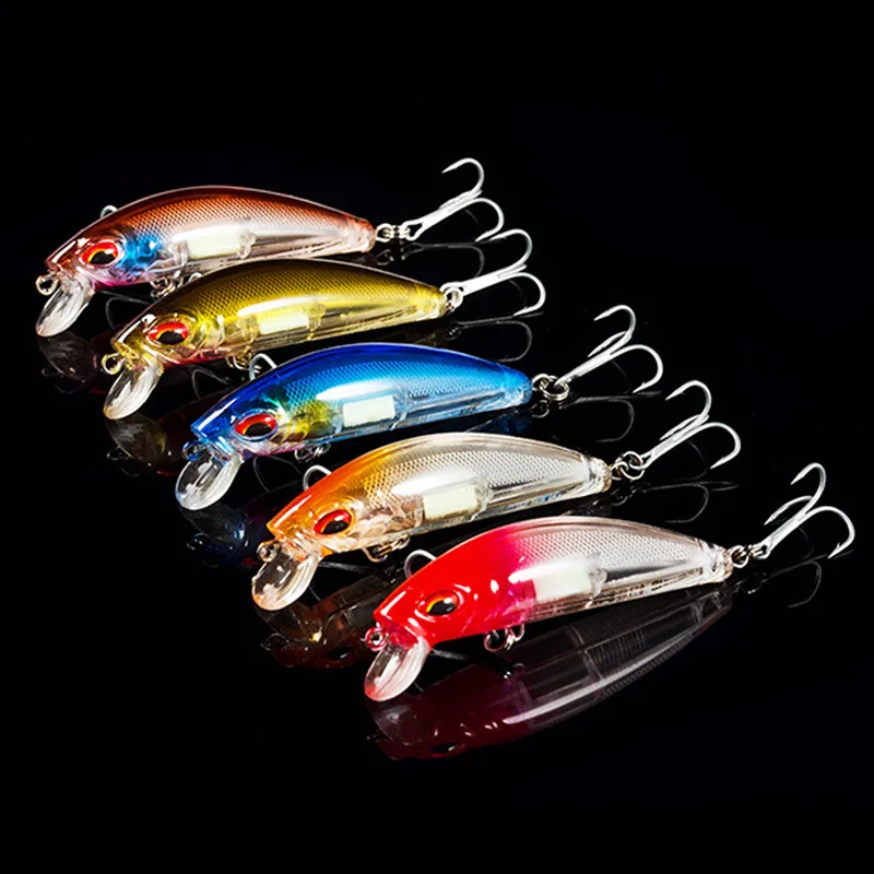 1Pcs 3D Eyes Luminous Minnow Fishing Lures 7cm 11.5g Jig Sinking  Wobblers Hard Bait Artificial Crankbait Night Fishing Pesca