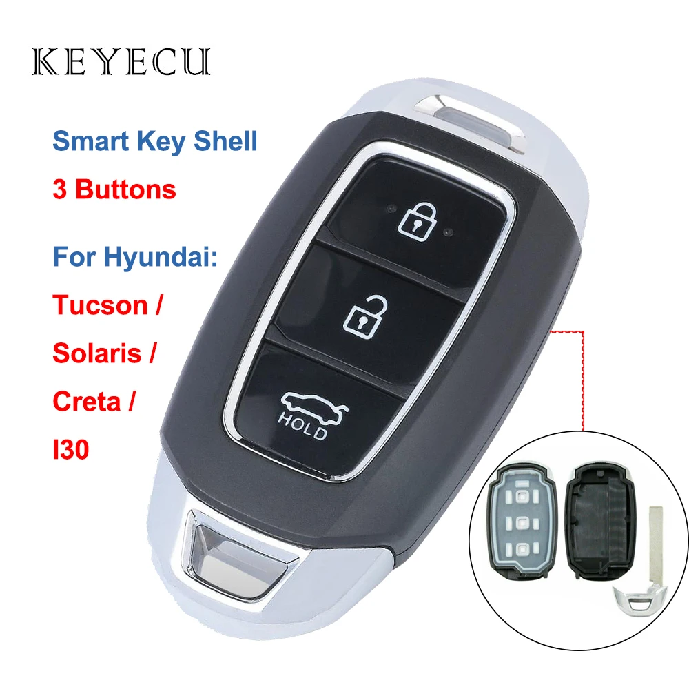 Запасной смарт-ключ Keyecu чехол с дистанционным управлением 3 кнопки для Hyundai Tucson I30